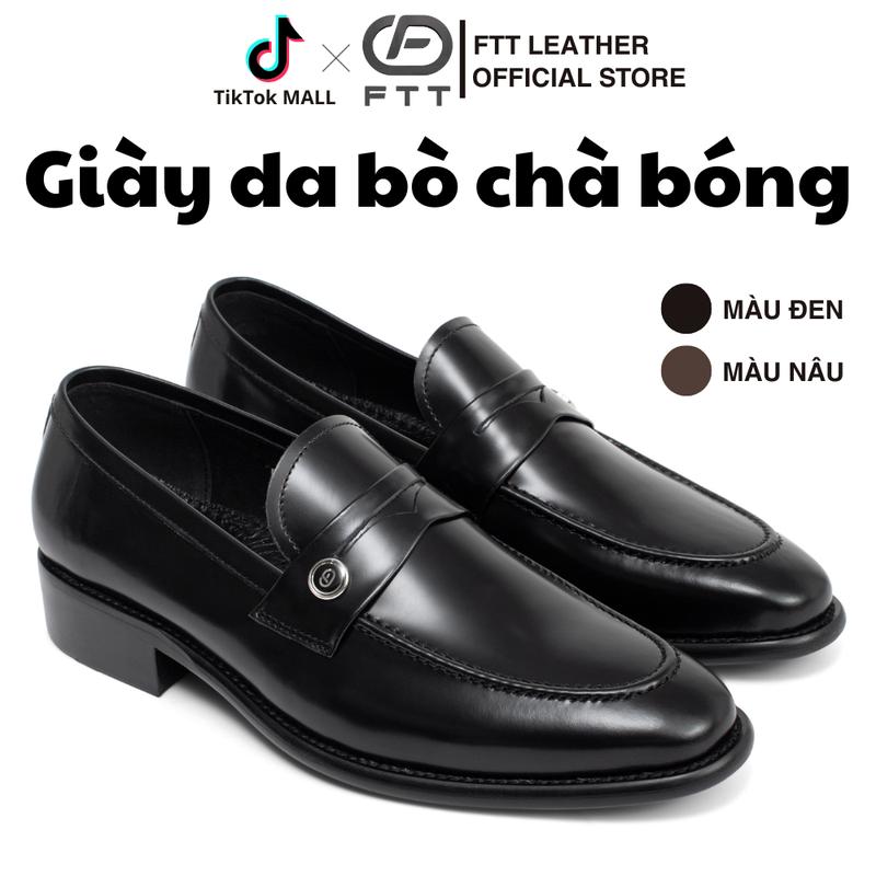 Giày lười nam Penny Loafer cao cấp da bò chà bóng FTT Leather đế phíp gỗ chống trơn trượt F0306