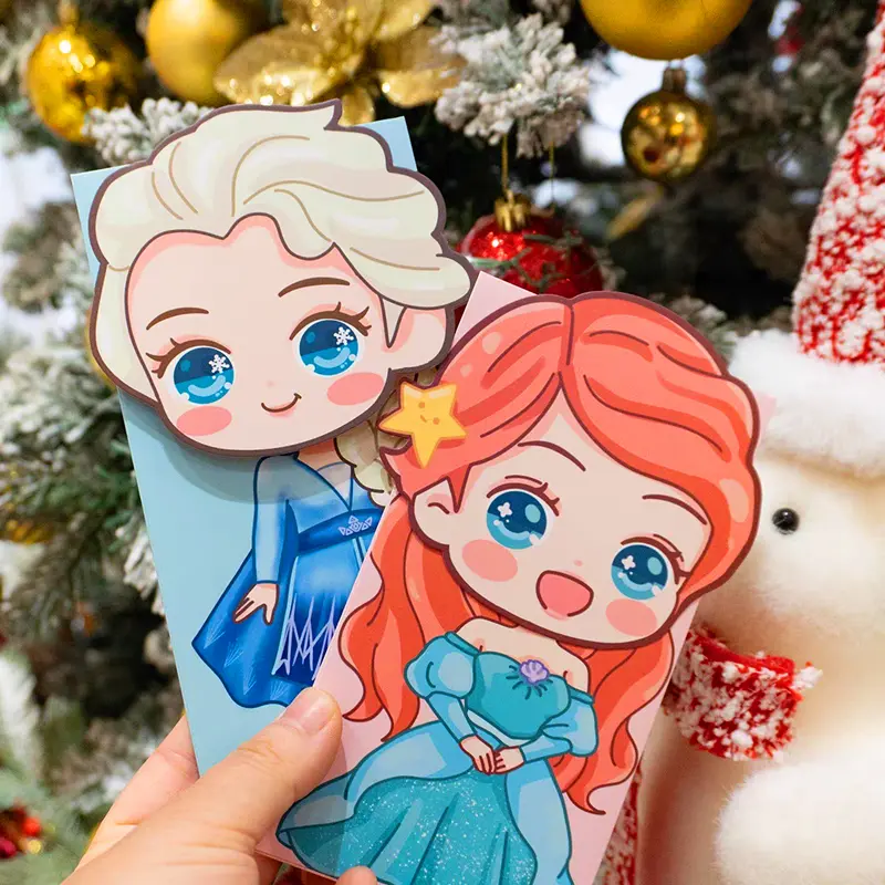 Cartoon Princess Angbao Hari Raya Angpao Cute Elsa Mermaid Altman children's birthday red envelope gift CNY Angbao