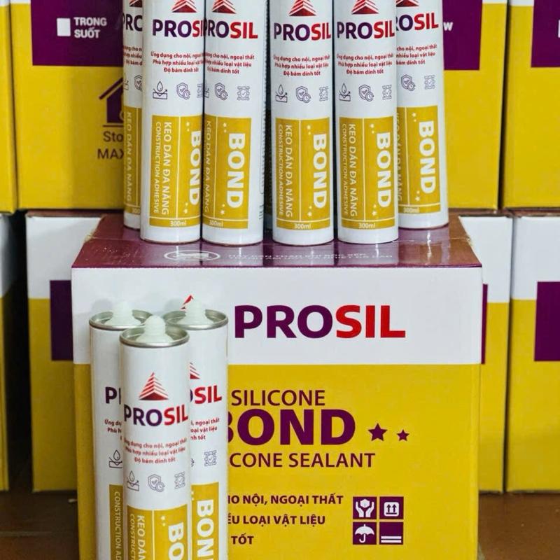 GIÁ DÙNG THỬ 12 CHAI keo dán đa năng BOND PROSIL dung tích 300ml dán kim loại gạch bê tông alu nhôm nhựa dán nội thất silicone dinh