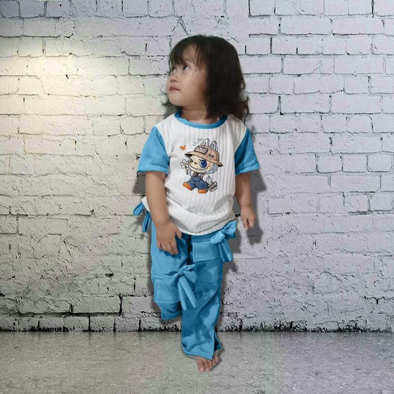 Setelan Anak Perempuan Labubu Bahan Baby Terry Baju Setelan Anak Perempuan Labubu Parsel 2