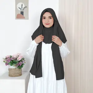 PASHMINA INNER OVAL NUTUP LEHER JERSEY/ HIJAB PASMINA INNER JERSEY/ PASHMINA OVAL TUTUP LEHER Cantik Muslim Kerudung Panjang Instan Wanita