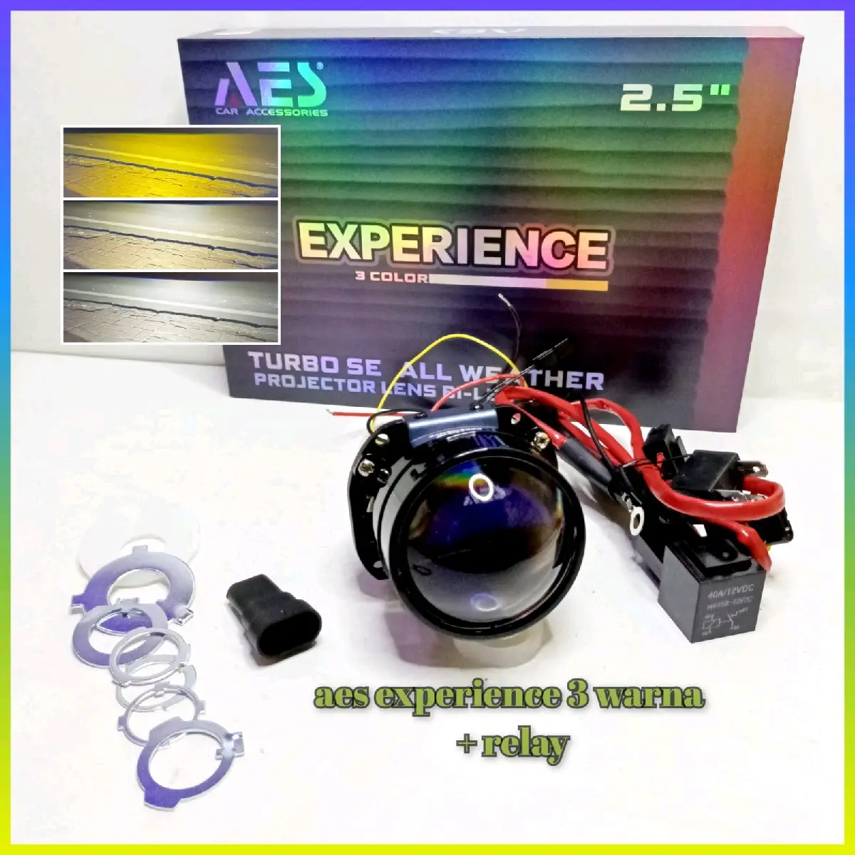 aes 3 warna + relay 1 pcs