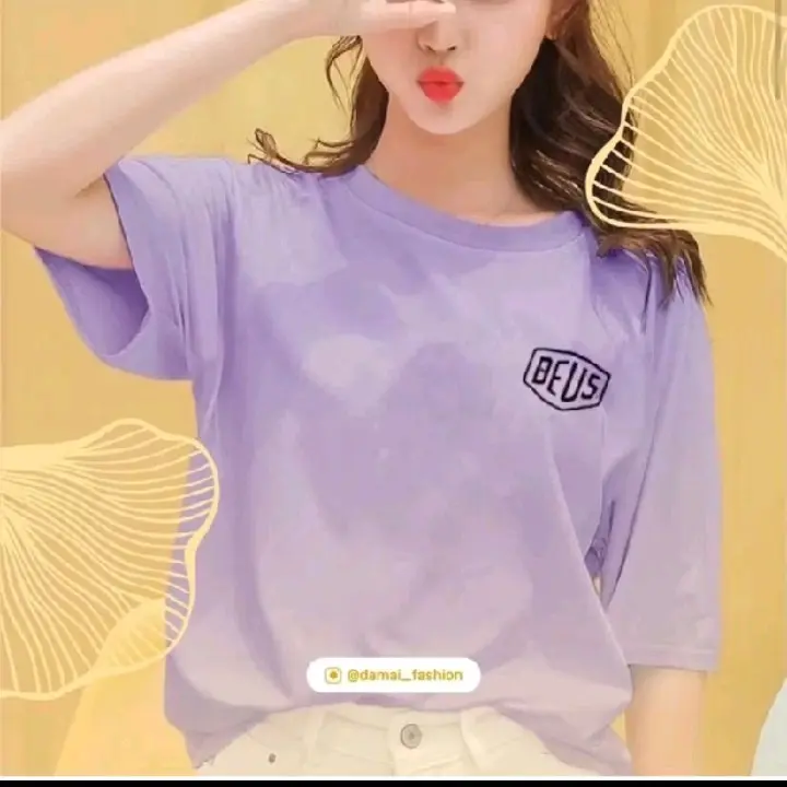L.A. - Baju Atasan Kaos wanita Deus/Beus vneckwanita Fit Nyaman 0