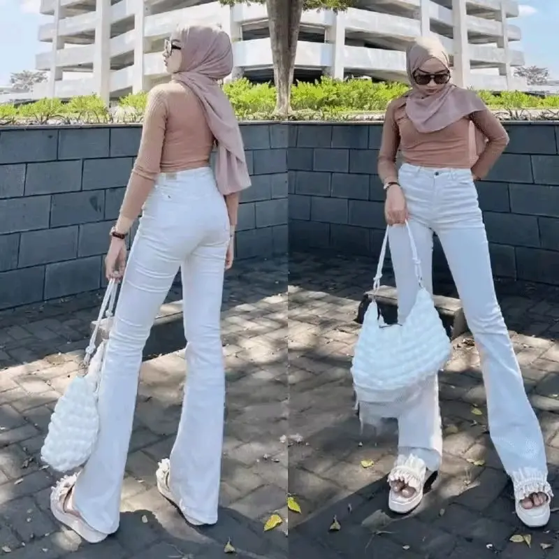 celana cutbray jeans premium warna putih 1