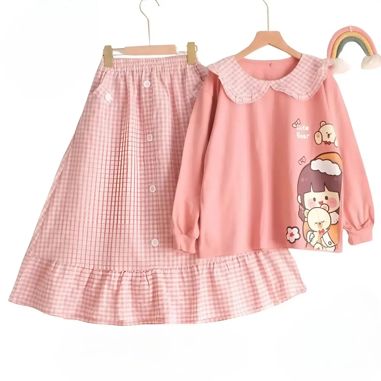SETELAN ANAK PEREMPUAN PRINTING CRINKLE AIRFLOW PREMIU  USIA 4 SAMPAI 12 TAHUN APRIL KIDS Rok Cantik