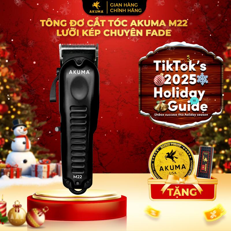  Tông Đơ Cắt Tóc AKUMA M22 Chính Hãng Lưỡi Kép Chuyên Fade Máy Khỏe Pin Trâu. Cả Nam Và Nữ Barber 