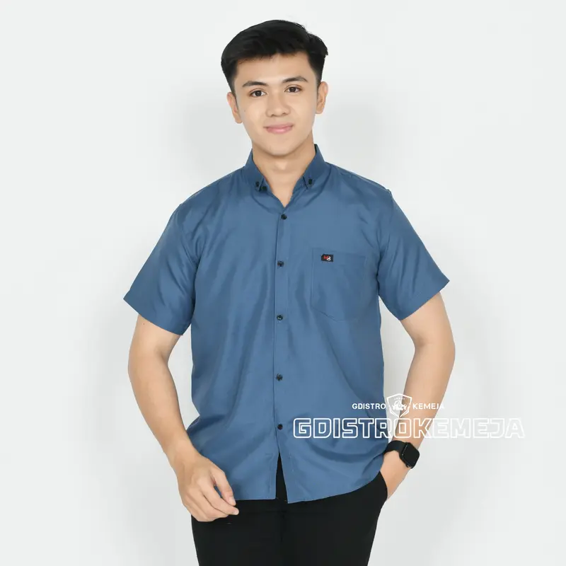 Kemeja coksu milo baju pria kemeja polos lengan pendek katun nyaman 2