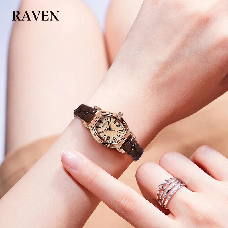 Product Introduction of RAVEN Jam Tangan Wanita Anti Air Kuarsa Antik Kasual Tali Kulit Jam Tangan Cewek Original 2