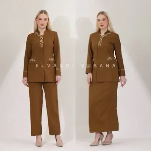 Setelan jas wanita / Seragam kerja blazer wanita / Seragam guru / Setelan baju guru wanita - 7011 Khaki Tua Setelan Rok Panjang