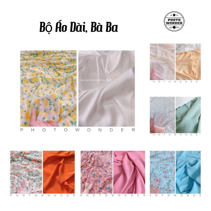 Vải may Áo Dài, Bà Ba chất voan hoa đẹp (vải áo và quần)