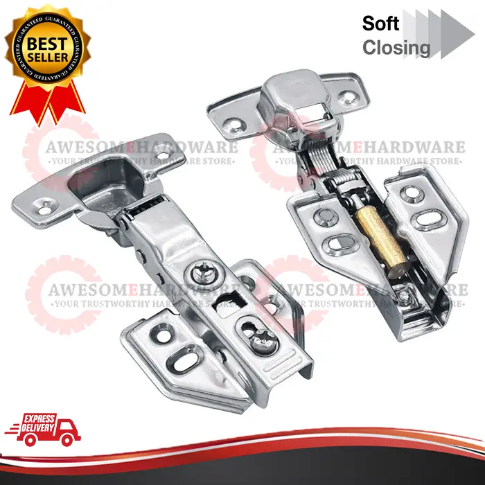 (SOFT CLOSE) HYDRAULIC IRON CONCEALED WARDROBE HIDDEN HINGE BRACKET WITH SLOW MOTION
