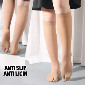 Kaos Kaki Stoking Jempol Panjang Selutut Tipis Adem Tranparan Stocking Wanita Jempol Jari Dua