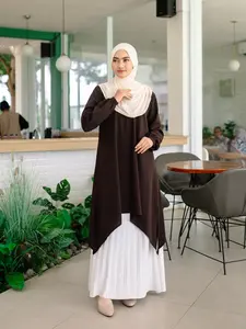 Sahira Long Tunik - Baju Atasan Wanita Syar'i Lengan Panjang Kekinian Terbaru Muslim - Mayaza