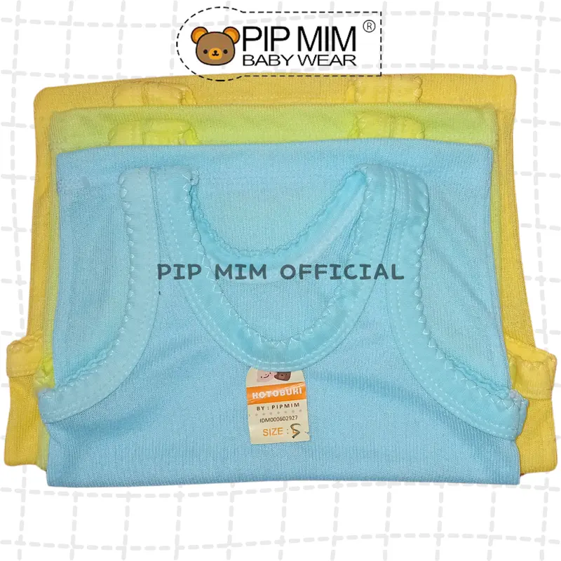 Pip Mim Baby - 6 Pcs Kaos Dalam Singlet WARNA & PUTIH Bayi Anak Perempuan Laki-Laki KOTOBUKI Lembut Halus Ber SNI  / Daleman Bayi 2