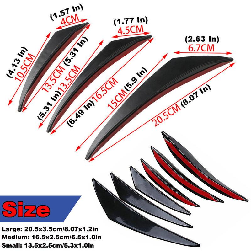 Product Introduction of Universal Car Spoiler Canards Kit Auto Front Bumper Lip Splitter Valence Stickers Body Anti-Collision Diffuser Exterior Soft Rubber Decorative Accessories 21
