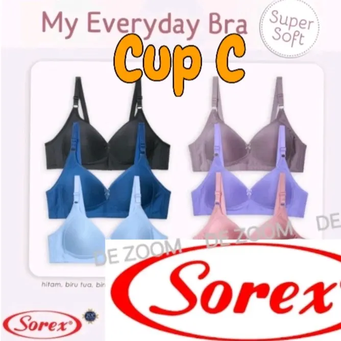 Bh Sorex 17239 Kait 3 Cup C Busa Tipis Tanpa Kawat Bahan Nylon Full Cover Bra Nyaman Soft 0