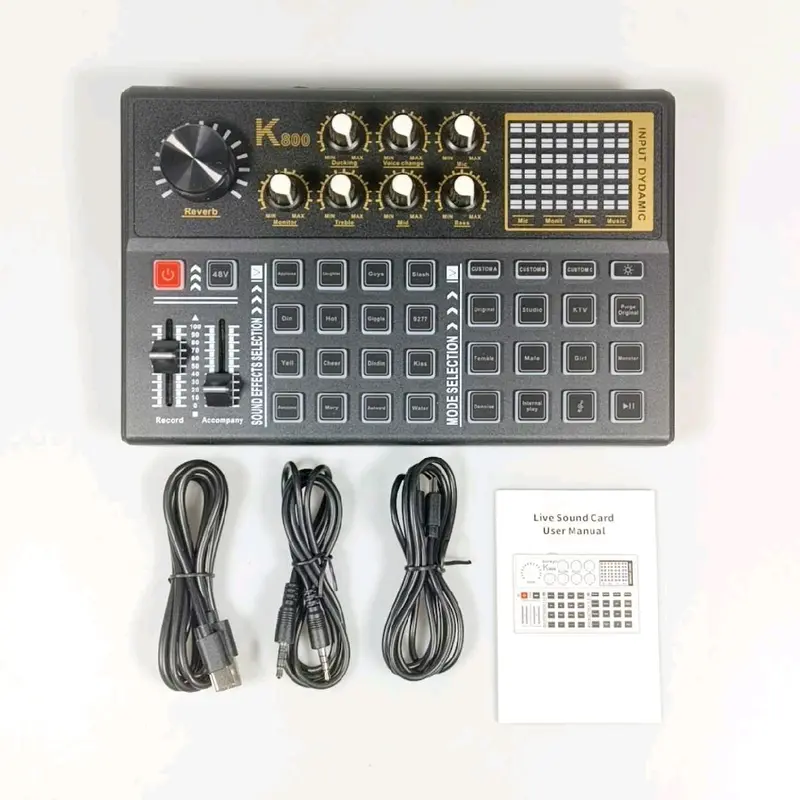 Soundcard K800 Mixer Audio External Sound Card Live 16 Effect 3
