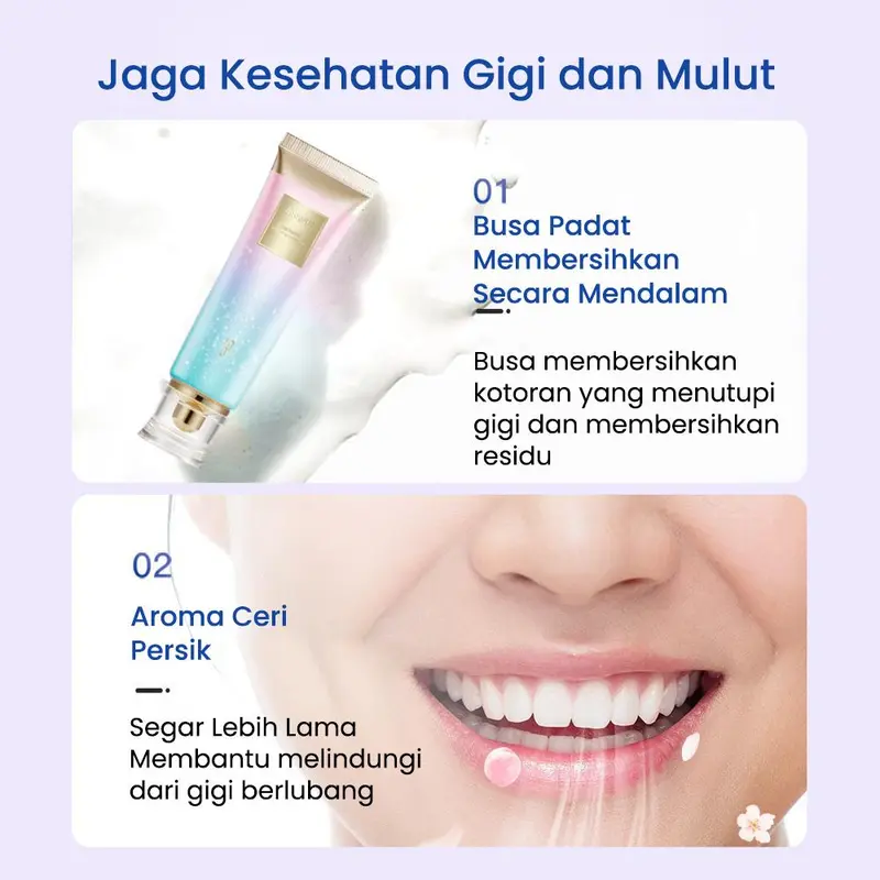 Bodyaccel Pasta Gigi Pemutih - Pasta Gigi Niacinamide - Perawatan Mulut yang Menyegarkan - Gigi Bersih - Cocok untuk Pria dan Wanita - Menghilangkan noda gigi - Menyegarkan nafas - Melindungi gusi - Rasa peach 5