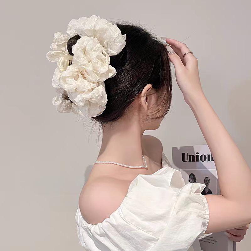 Klip Jerung Tulle Besar, Mempesonakan, Lembut, Gebu dan Hebat! Saiz Besar, Gaya Manis dan Segar, Rekaan Elegan, Sesuai untuk Lebih Banyak Isipadu Rambut Menjadikan Kepala Anda Kelihatan Lebih Kecil, Rambut Anda Kelihatan Lebih Penuh Clips claw 8