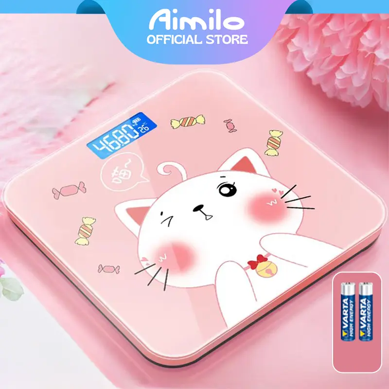 [READY] Aimilo Timbangan Badan Digital Kartun Pengukuran Akurat Timbangan Layar LCD Berat Max 180kg 0