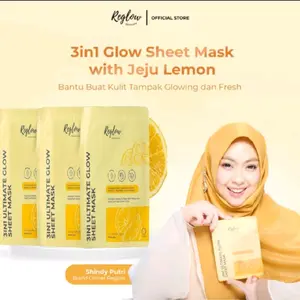 Paket COMBO ULTIMATE GLOW SHEET MASK WITH JEJU LEMON isi 4