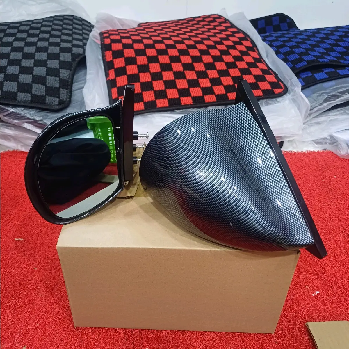 SIDE MIRROR MICKEY MOUSE RALLIART CF CERMIN BIRU