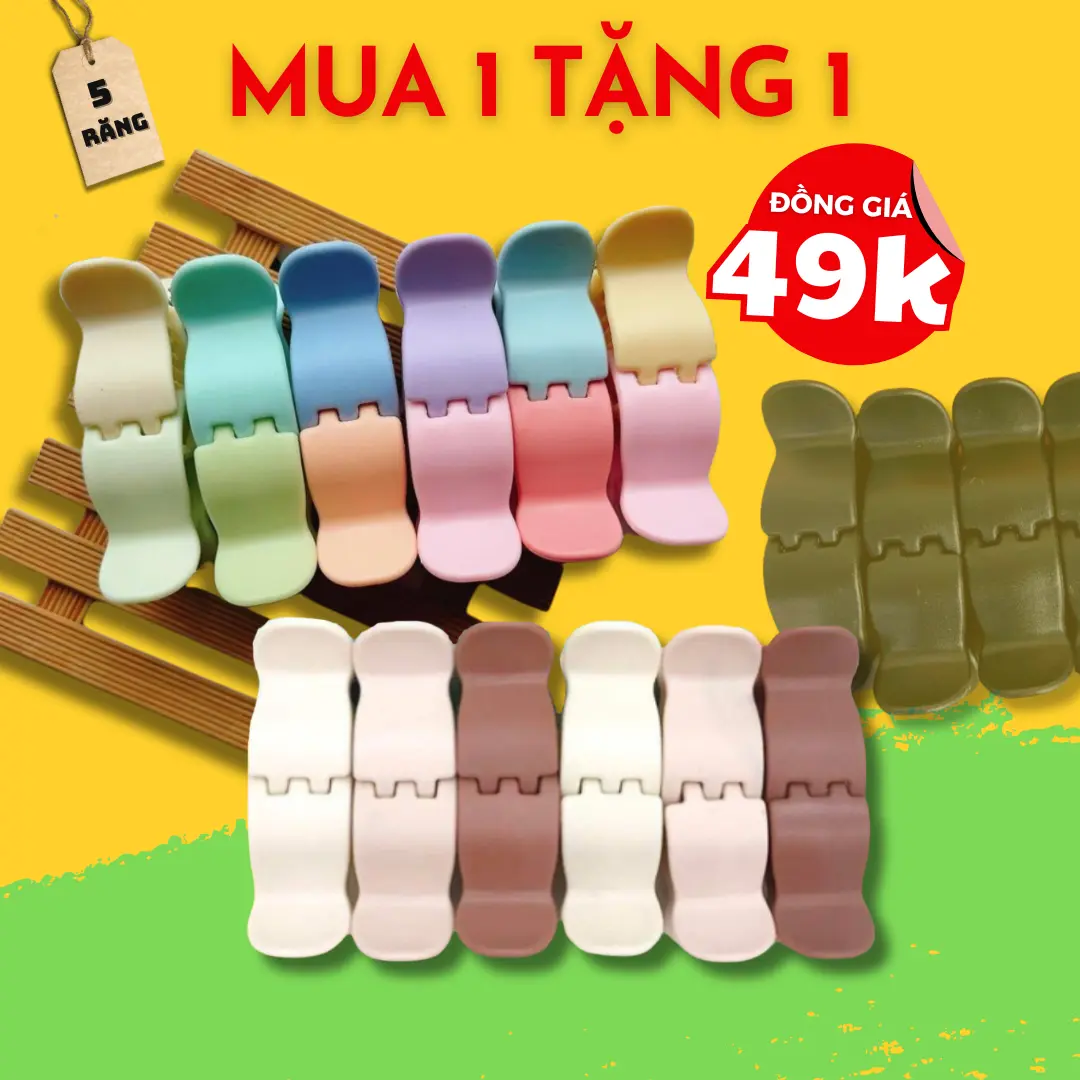 [MUA 1 TẶNG 1] Kẹp tóc càng cua 5 răng dẻo bầu phong cách Hàn Quốc phụ kiện hottrend cho nữ đẹp SAUHOUSE Women Voi