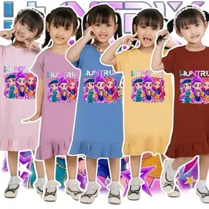 Daster Dress Anak Perempuan HUNTRIX KPOP DEMONS Anak usia 1-9 tahun Bahan Katun Halus Original