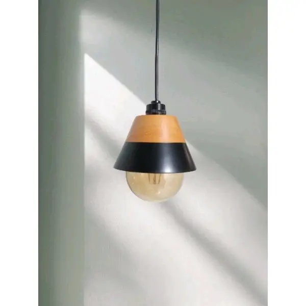 lampu gantung minimslis ufo lampu gantung easthetik Bohlam Kayu Minimalis 1