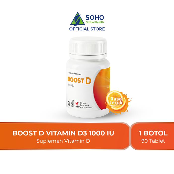 Promo [NEW LAUNCH] Boost D 1000 IU Suplemen Vitamin D3 dalam Botol @90 ...