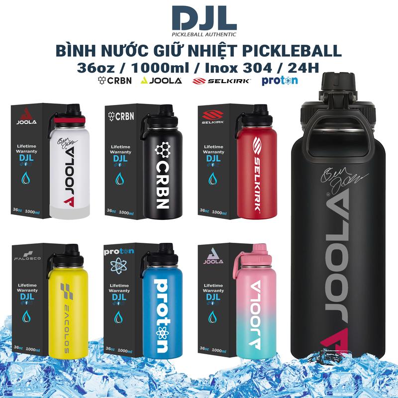 Bình nước giữ nhiệt thể thao Pickleball - Joola Proton Crbn Selkrik Dung Tích 1000ml giữ nhiệt 48h