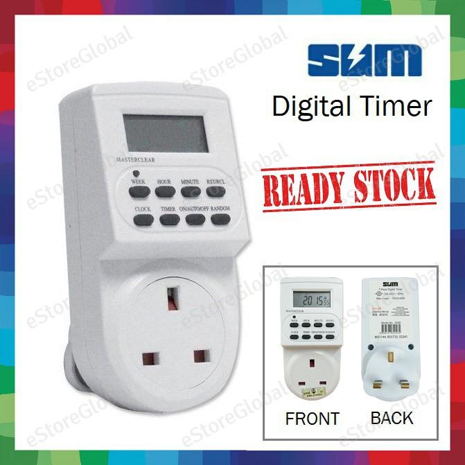 SUM 24 Hours Digital 3 Pin Plug In Timer / Pemasa Electrical - TikTok ...