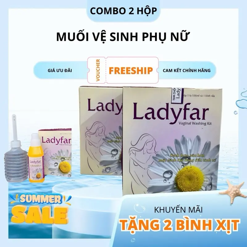 [SALE ĐẦU THÁNG  ] Muối  Ladyfar  Tặng bình rửa. SP làm sạch dịu nhẹ 1