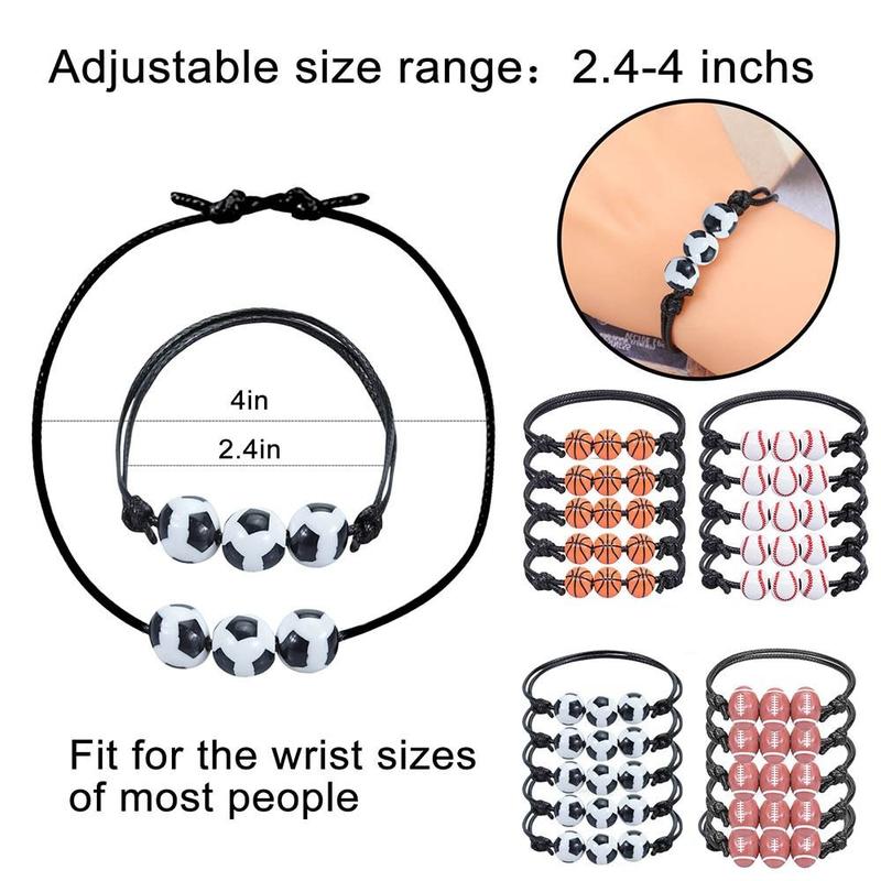 Fresh Handmade Basketball Baseball Bracelet Korean Style Volleyball Wax Line Woven Bracelet Jewelry Accessories Resin Rugby Bracelet Friend 3