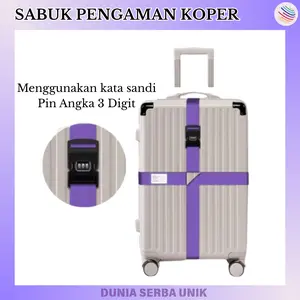 DSU Sabuk Pengaman Koper Dengan Kunci Pin Angka 3 Digit Luggage Cross Straps Belt Password Travel