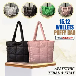 Totebag Wanita Puffy Tebal Totebag Sekolah Aestethic Totebag Besar Muat Laptop - 15.12 Wallets