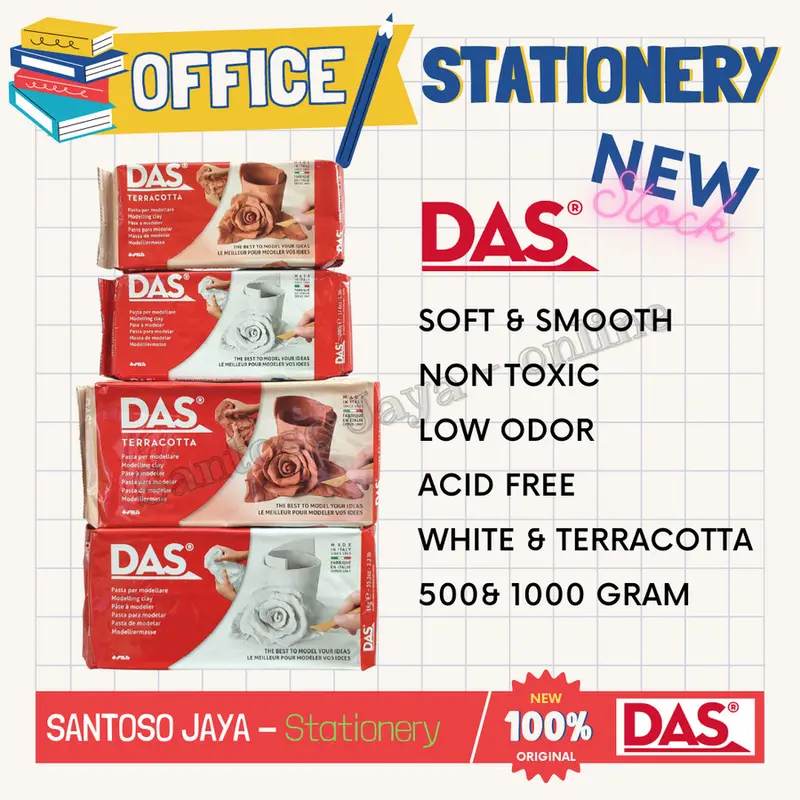 DAS Clay Modelling Materials WHITE - PUTIH - TERRACOTTA - COKELAT 500 Gr 5