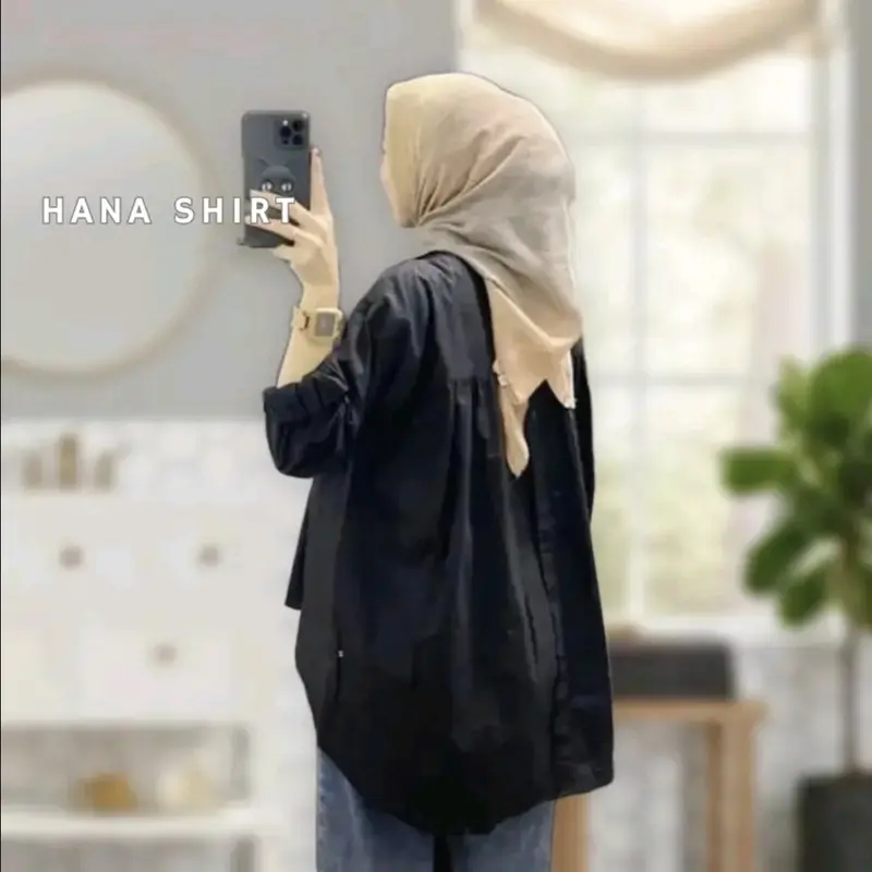 kemeja Wanita Linen Hanna Shirt Kancing Belakang Original - Atasan Oversize Basic Nyaman Baju Kain Panjang Variasi Top 4