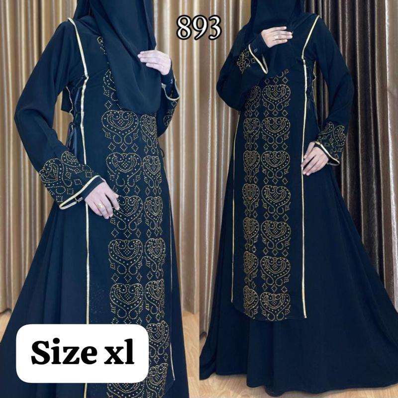 Abaya TEBUS MURAH mulai dari HARGA 100 sampai 150 Ribuan Aja Gamis Wanita Muslim Dress Maxi Arab Hitam 3