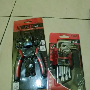 JLD Kunci L Panjang +  Short L Bintang Kombinasi 9 Pcs Hexagonal T10-T50 Tamper Torx Key Kunci L 1 SET Lengkap