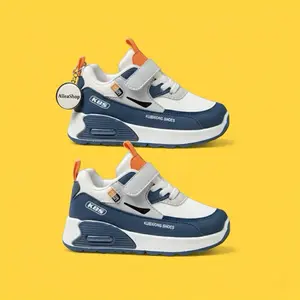 Sepatu Sneakers Anak Perekat & Tali Blue White Size 26 - 37