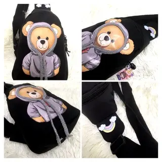 Tas Pinggang Waistbag Selempang SlingbagAnak Wanita Printed Bear Lucu Impor Kanvas 4