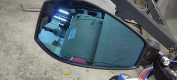 Product Review of Pink/White/Blue Lens FULL CNC UNIVERSAL SHORT STEM REARVIEW Ray save SIDE MIRROR with screws from v** 0