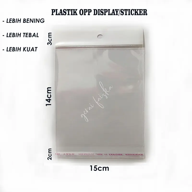 PLASTIK OPP DISPLAY UNTUK MASKER DUCKBILL 15x14 0
