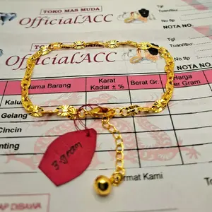 Bisa COD Gelang Tangan Emas 3gr Motif Pecah Kopi Free Surat Dari Toko