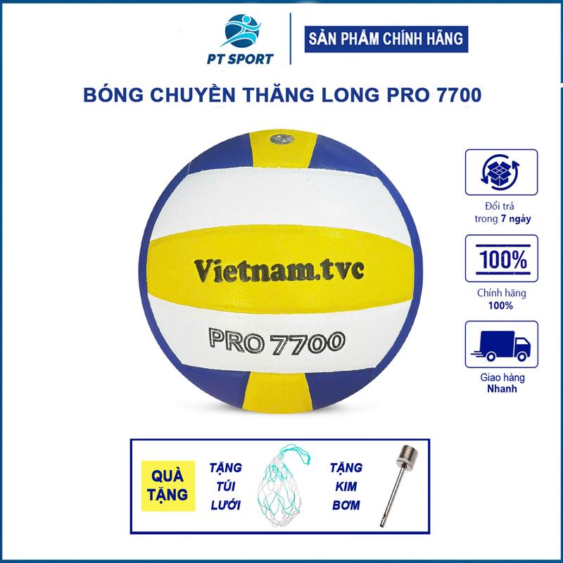 Bóng chuyền Thăng Long PRO 7700 | Da PU Nhám Nhật Đánh Êm Tay Đạt Tiêu Chuẩn Thi Đấu Tặng túi lưới + kim bơm Nam Sport