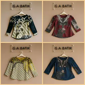 Baju Batik Atasan Anak Perempuan Motif Mulyo Hitam - Blus anak Lengan Panjang Elegan Modern
