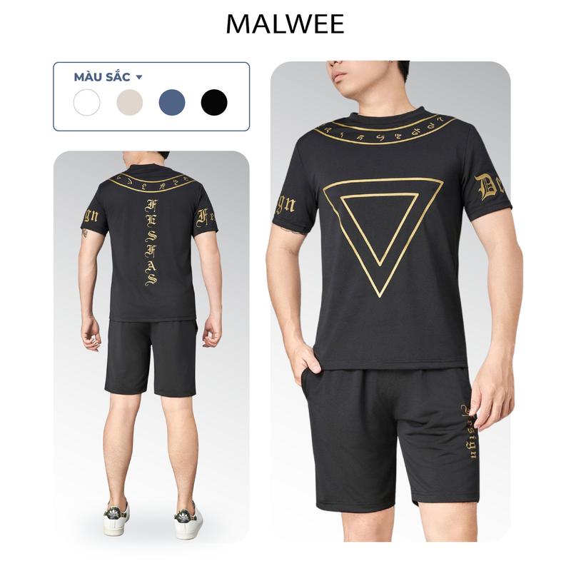 Bộ Đồ Thun Nam MALWEE Thiết Kế Thể Thao – Áo Quần Co Giãn 4 Chiều, Phù Hợp Tập Luyện, Chạy Bộ, Quần Áo Mặc Hằng Ngày TM03