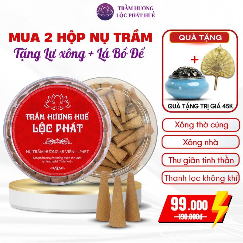 [TẶNG LƯ XÔNG + LÁ BỒ ĐỀ] Combo 2 Hộp Nụ Trầm Hương Thiên Nhiên Lộc Phát, Nhang Xông Phong Thủy, Giá Rẻ Tận Xưởng,Thơm Tự Nhiên, Thư Giãn, Xông Phòng, Dùng Cúng, Thiền, Khử Mùi, Thanh Lọc Không Khí, Dễ Ngủ, Tĩnh Tâm, Khử Ẩm Mốc
