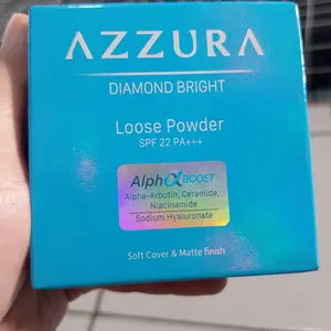 AZZURA Loose Powder Diamond Bright SPF 22 PA+++ Flawless Blur, Soft Coverage, Poreless Perfection